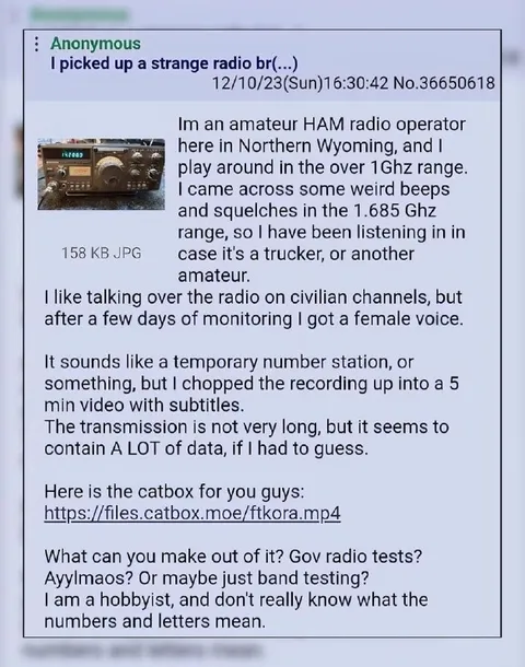 Strange Radio Transmission Mystery