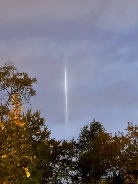 Световой столб в Москве