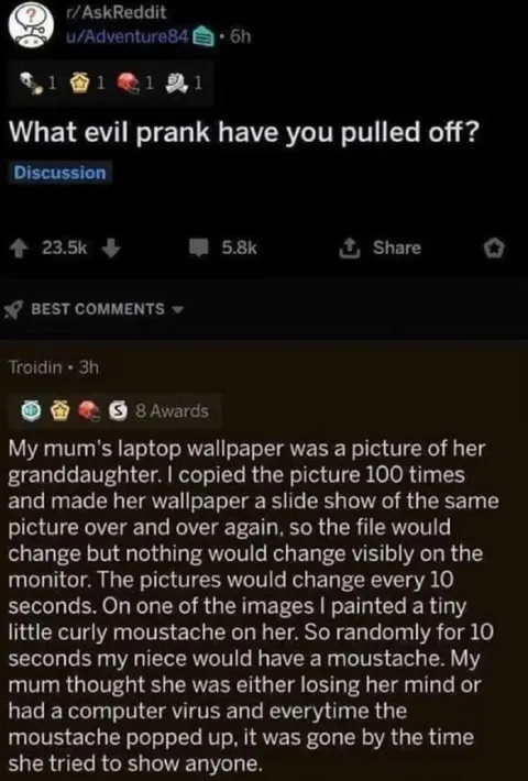 Laptop Wallpaper Moustache Prank