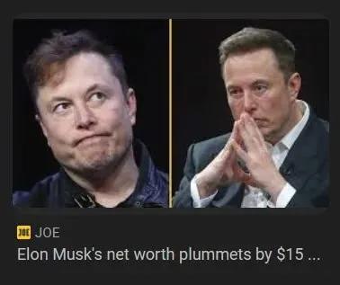 Elon Musk’s Net Worth Plummets