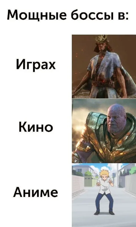 Мощные боссы в играх, кино и аниме