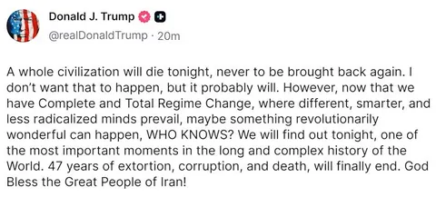 Trump Predicts Iran Regime Change