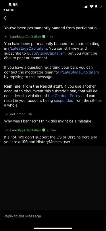 Banned for Being a HistoryMemes User