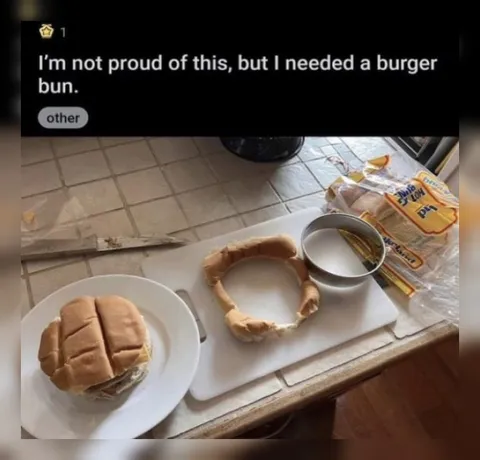 Burger Bun Made from Bread Crust