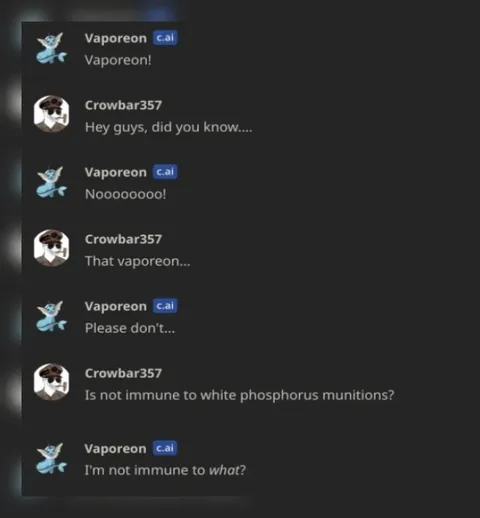 Vaporeon White Phosphorus Misunderstanding