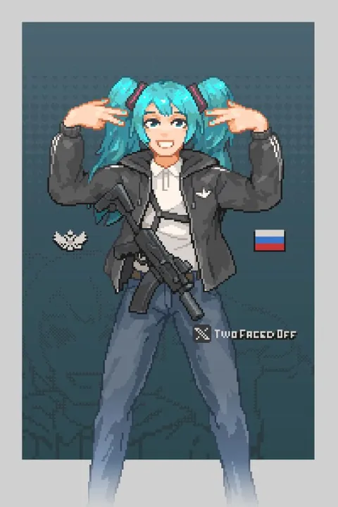 Русская Мику с автоматом