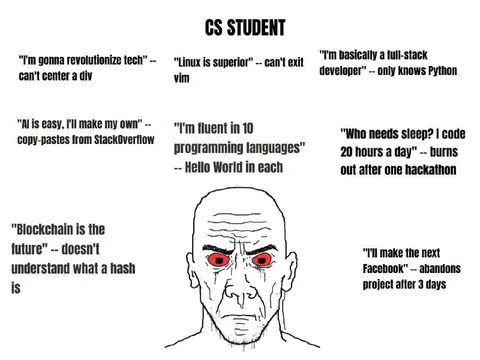 CS Student Wojak Expectations