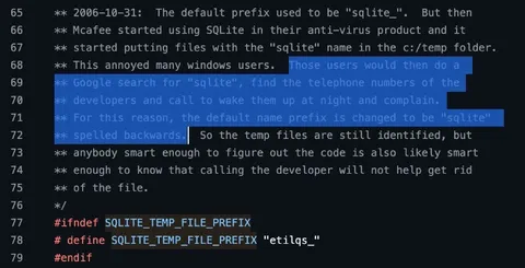 SQLite Prefix Spelled Backwards