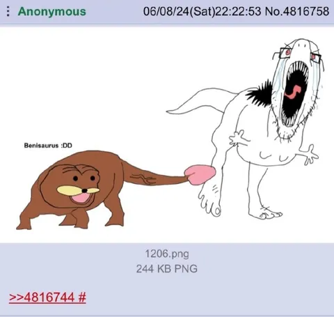 Benisaurus Tickles a Monster