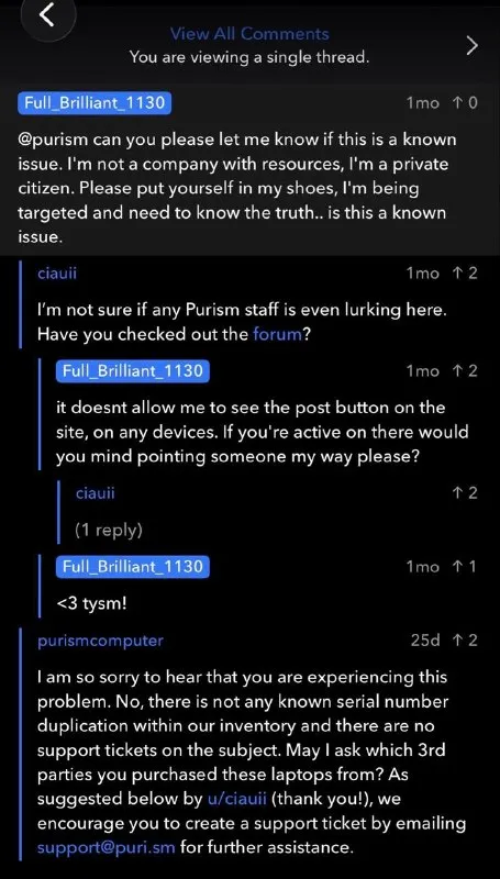 Purism Support Conspiracy Thread