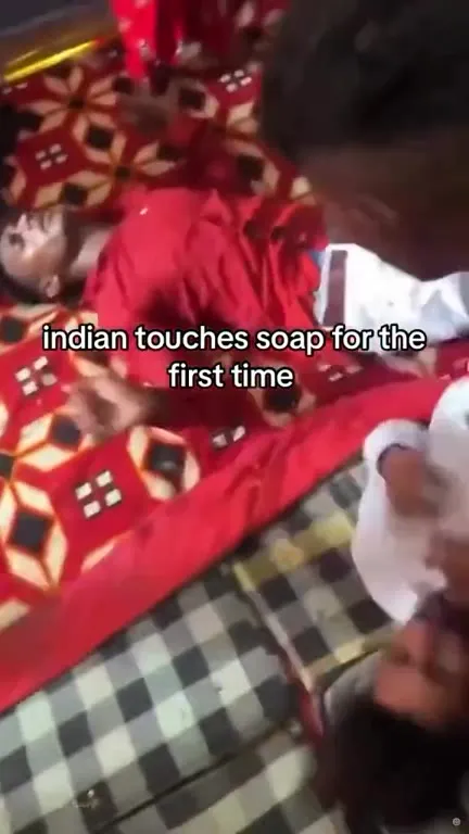 Indian Touches Soap for the First Time