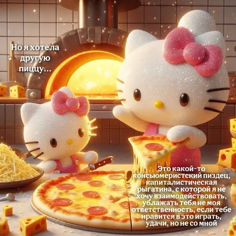 Hello Kitty не хочет другую пиццу