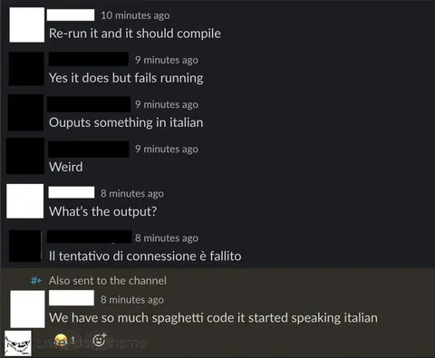 Spaghetti Code Speaks Italian