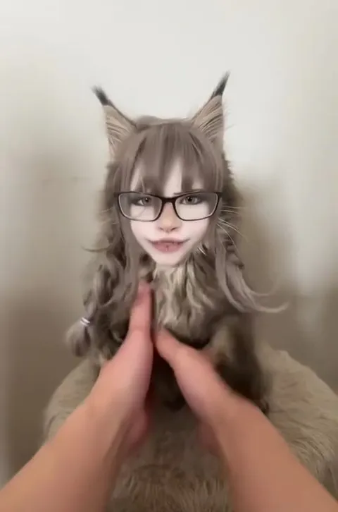 Кошка в очках принимает ванну