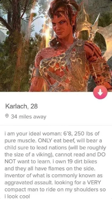 Karlach Dating Profile