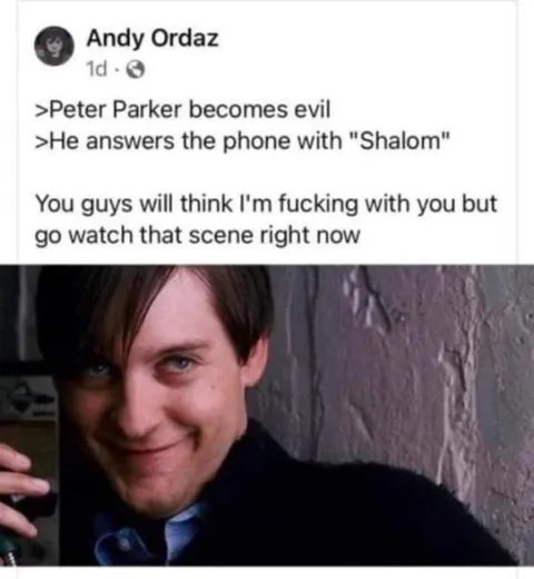 Evil Peter Parker Says Shalom