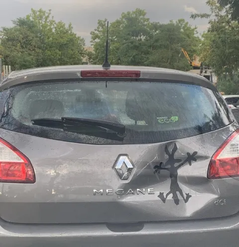 Странная наклейка на Renault Megane