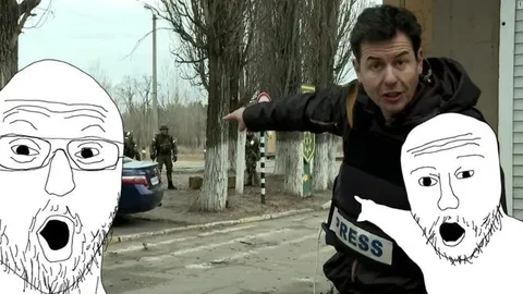 Press Reporter Points Behind Him