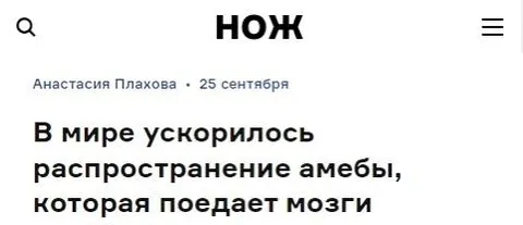 Амёба, которая поедает мозги