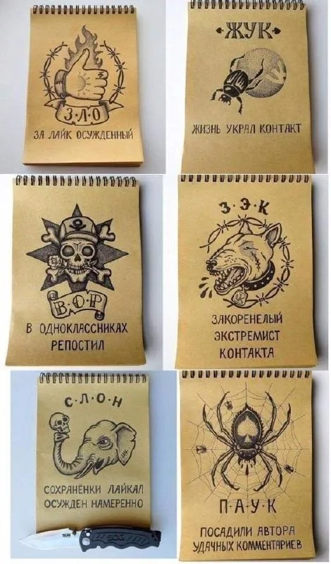 Тюремные татуировки из соцсетей