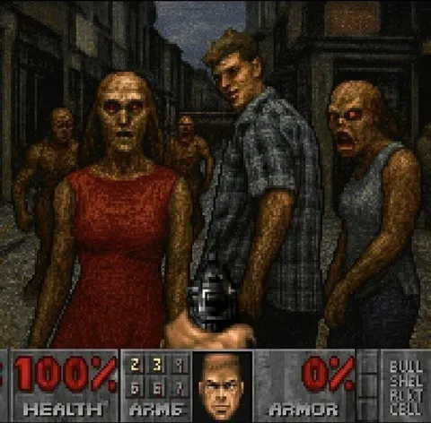 Doomguy среди монстров