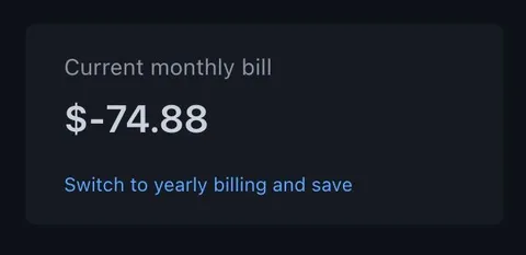 Negative Monthly Bill