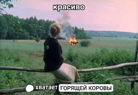 Хватает горящей коровы