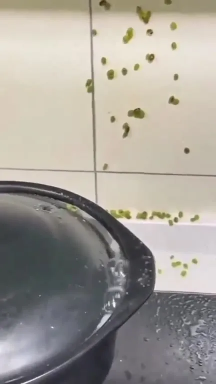 Кастрюля плюётся горошком