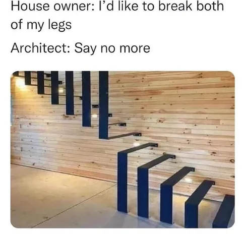 Architect Breaks Both Legs