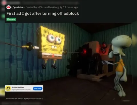 First Ad After Turning Off Adblock