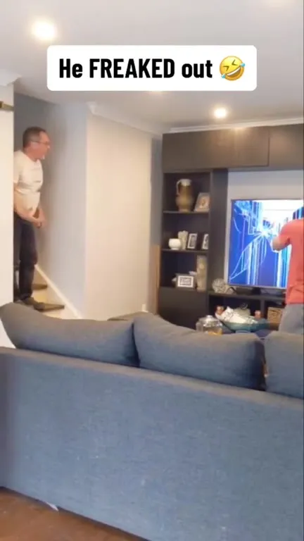 Broken TV Prank on Dad