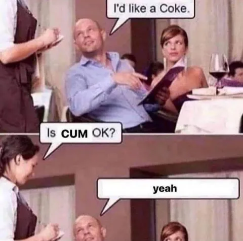 Coke or cum wordplay