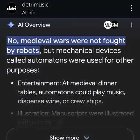 AI Overview Invents Medieval Robots