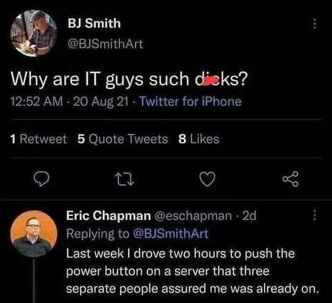 IT Guys Push the Power Button