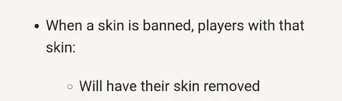 Banned Skin Removed
