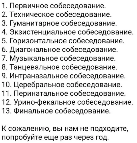 Тринадцать собеседований подряд