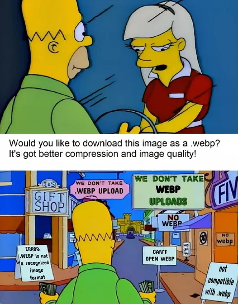 Homer Simpson Rejects WebP