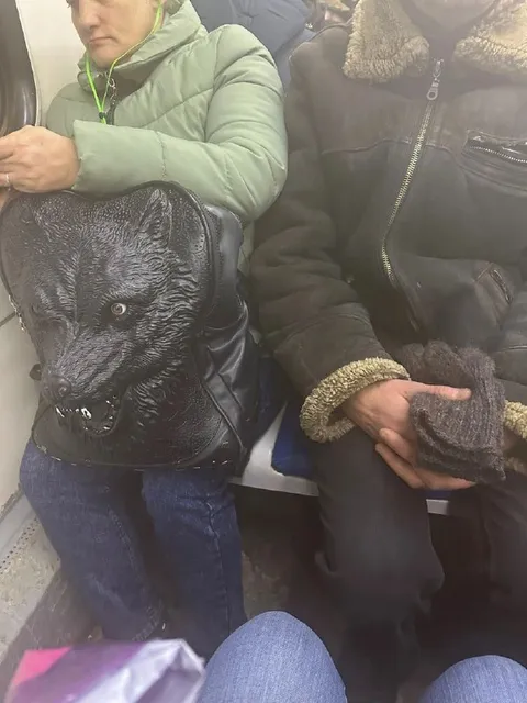 Сумка-волк в метро