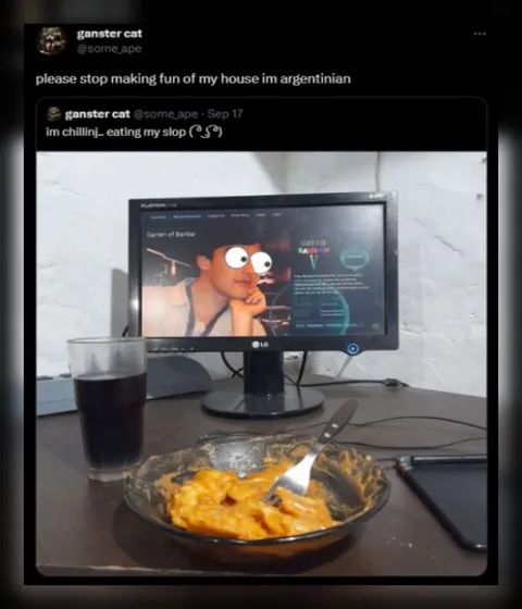 Argentinian Eating His Slop