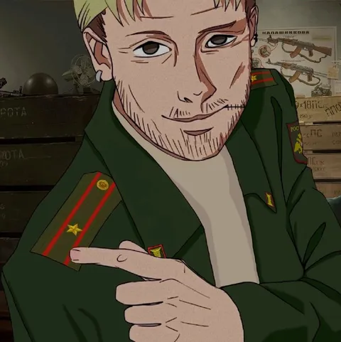 Улыбающийся русский солдат