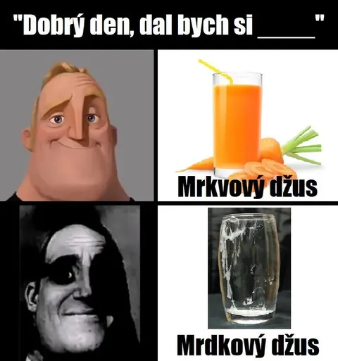 Mrkvový džus nebo mrdkový džus