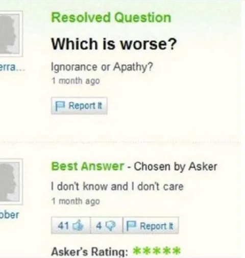 I Don't Know and I Don't Care
