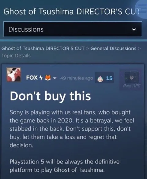 Don't Buy Ghost of Tsushima