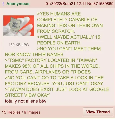 Totally Not Aliens Making Chips
