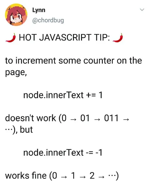 Hot JavaScript Increment Tip