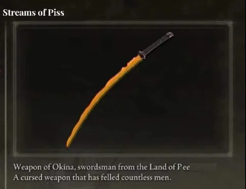 Weapon of Okina from the Land of Pee
