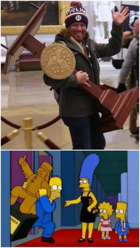 Man Carries Off Museum Furniture