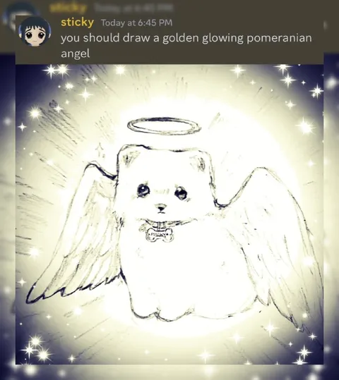 Golden Glowing Pomeranian Angel