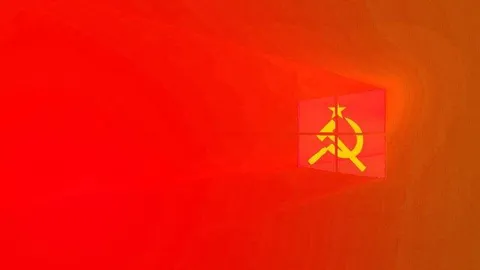Советский флаг в красном свете