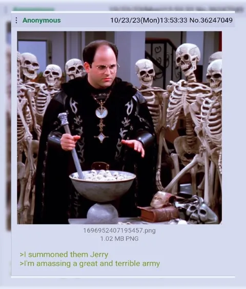 George summons a skeleton army
